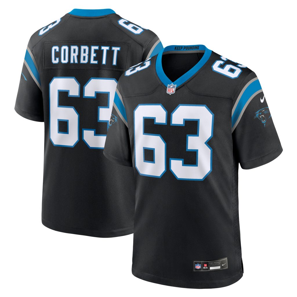 Men's Carolina Panthers Austin Corbett Nike Black Team Game Jersey