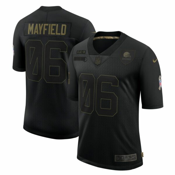 Men's Nike Baker Mayfield Black Cleveland Browns 2020 Salute To Service Limited Jersey