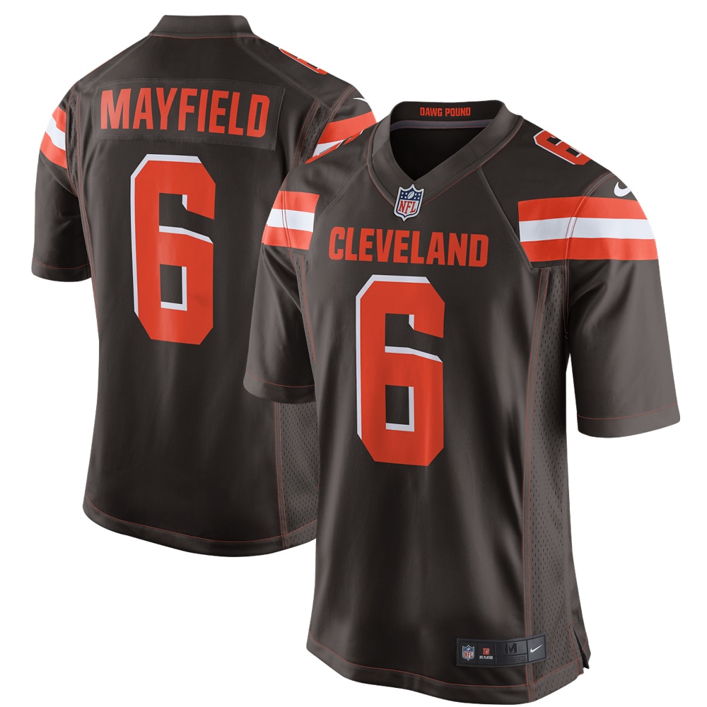 Men's Nike Baker Mayfield Brown Cleveland Browns Game Jersey