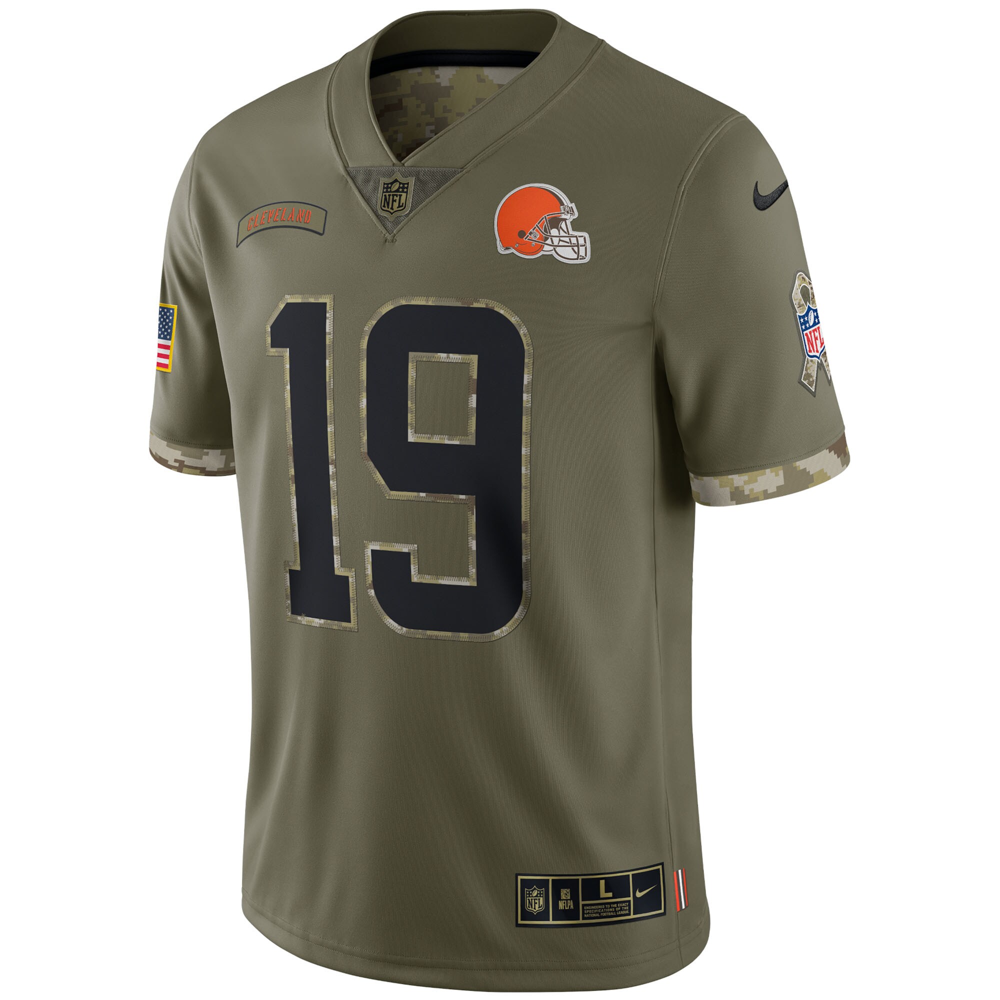 Men's Cleveland Browns Bernie Kosar Nike Olive 2022 Salute To Service Retired Player Limited Jersey