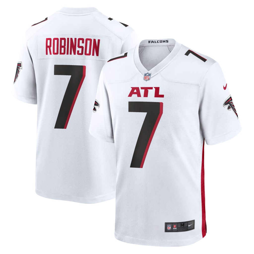 Men's Atlanta Falcons Bijan Robinson Nike White 2023 NFL Draft First Round Pick Game Jersey