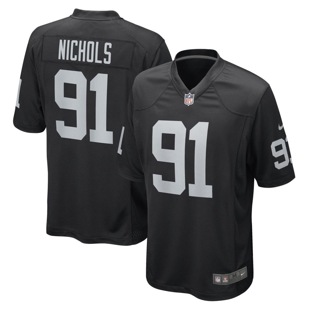 Men's Las Vegas Raiders Bilal Nichols Nike Black Game Player Jersey