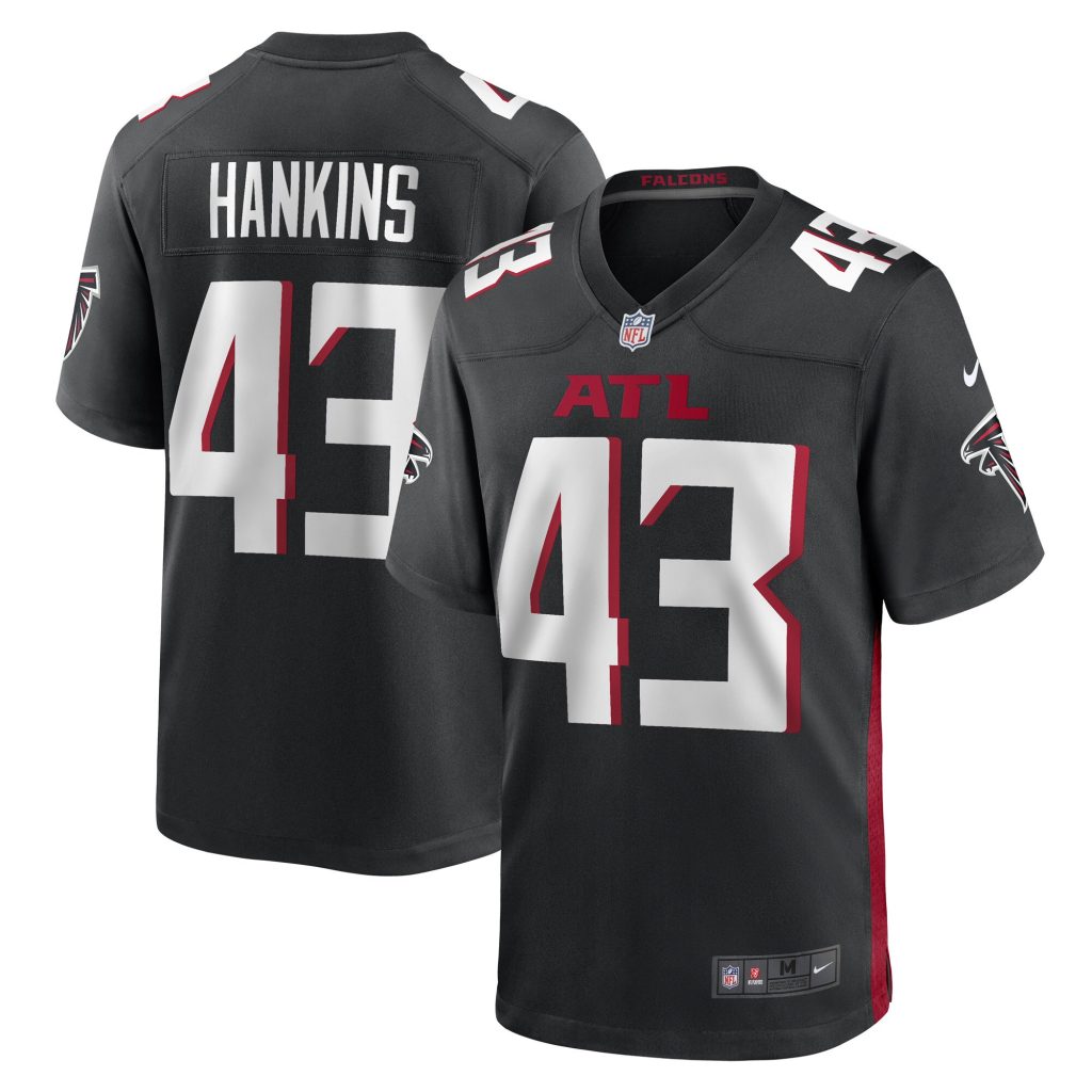 Men's Matt Hankins Atlanta Falcons Nike Black Game Player Jersey