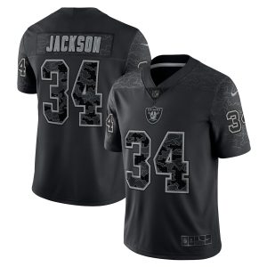 Men's Las Vegas Raiders Bo Jackson Nike Black Retired Player RFLCTV Limited Jersey