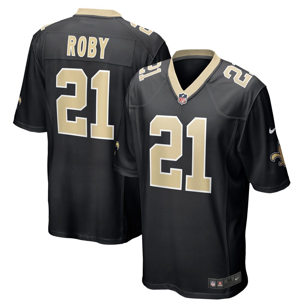 Men's New Orleans Saints Bradley Roby Nike Black Game Jersey