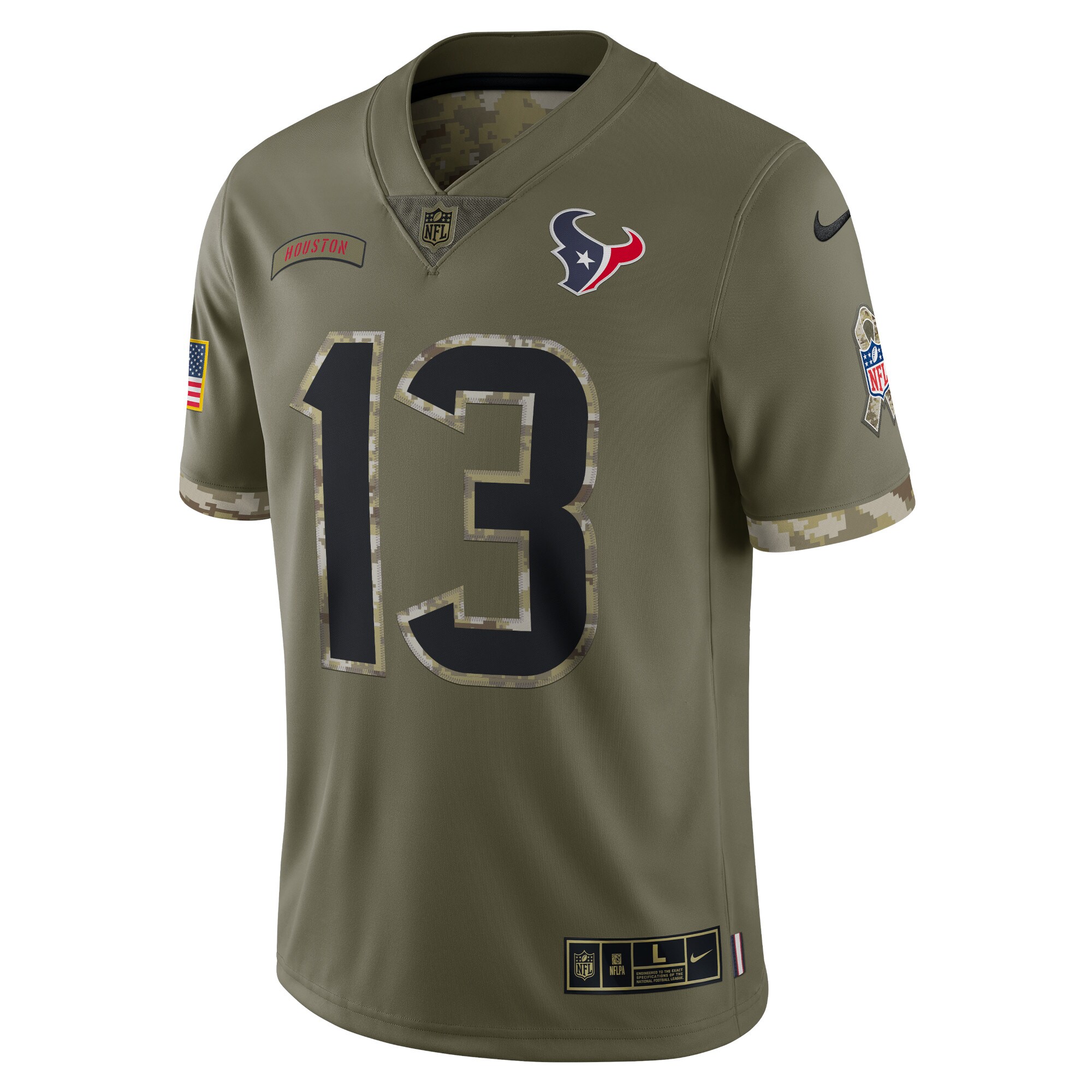 Men's Houston Texans Nike Olive 2022 Salute To Service Limited Jersey