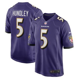 Men's Baltimore Ravens Brett Hundley Nike Purple Home Game Player Jersey
