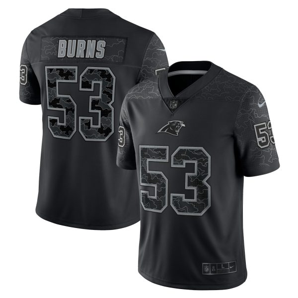 Men's Carolina Panthers Brian Burns Nike Black RFLCTV Limited Jersey
