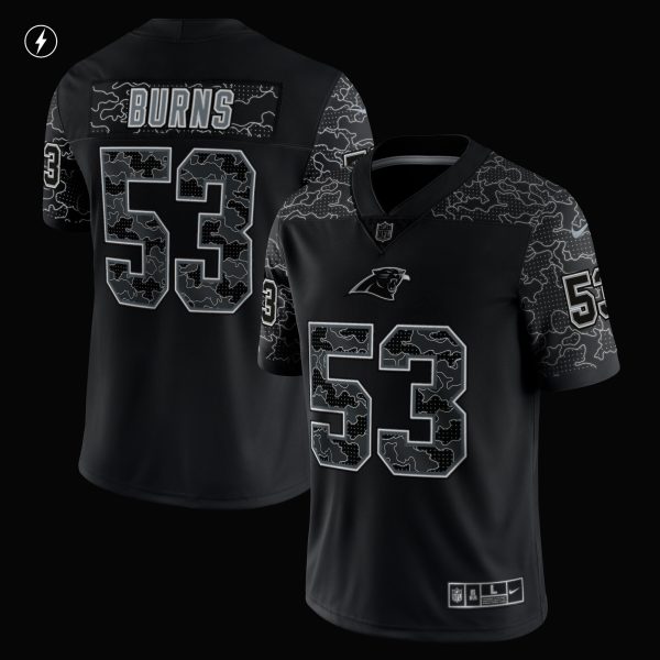 Men's Carolina Panthers Brian Burns Nike Black RFLCTV Limited Jersey