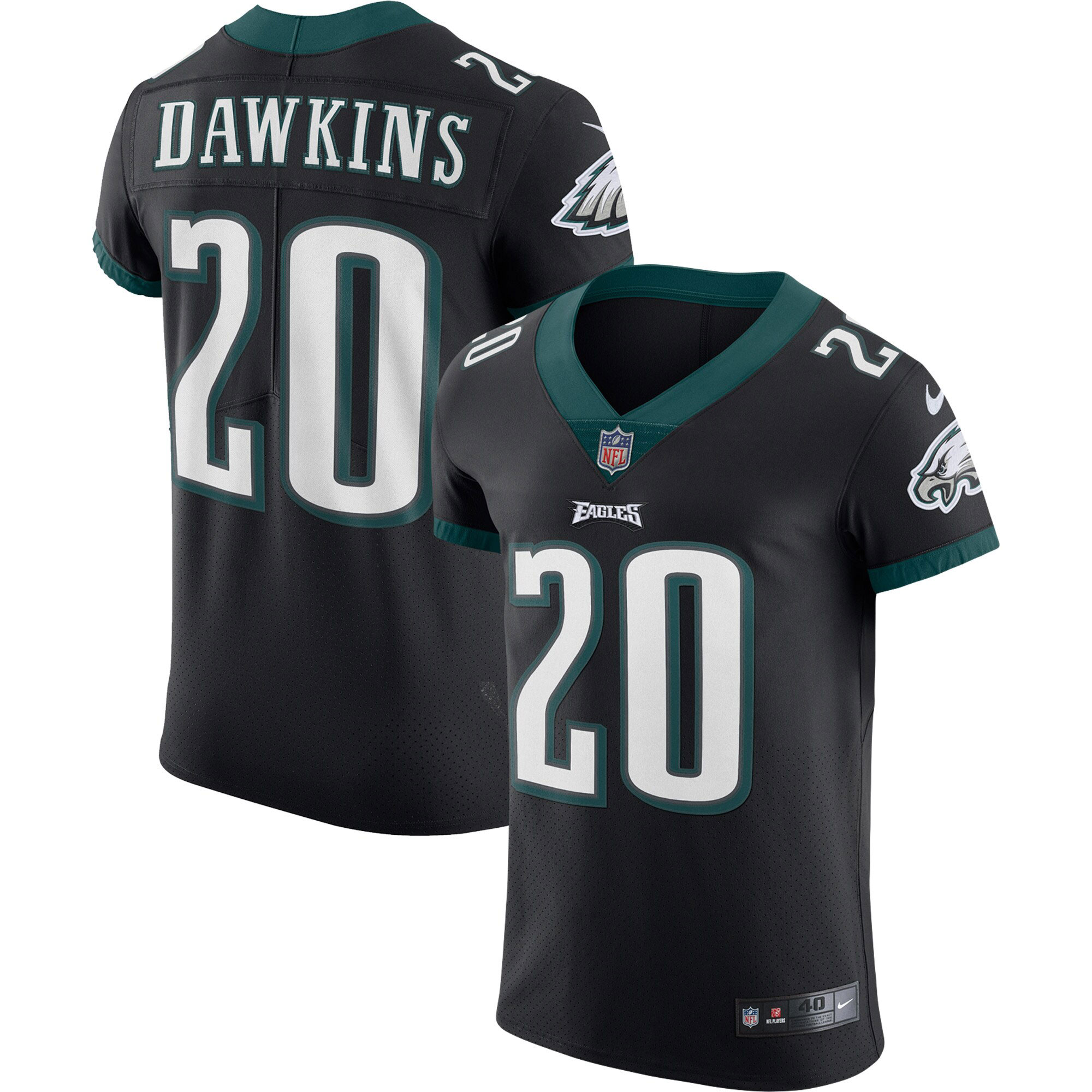 Men's Philadelphia Eagles Brian Dawkins Nike Black Vapor Elite Retired