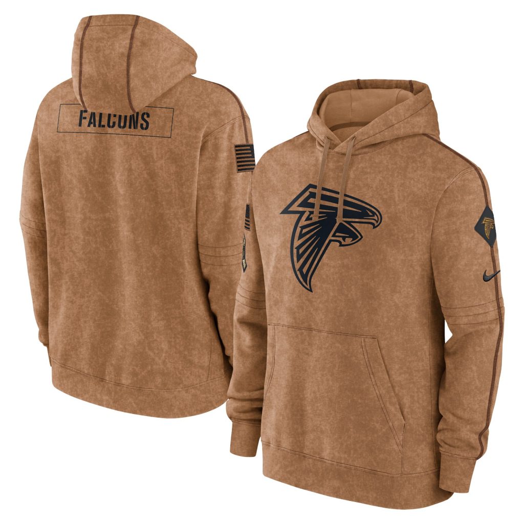 Atlanta Falcons Nike 2023 Salute To Service Club Pullover Hoodie - Brown