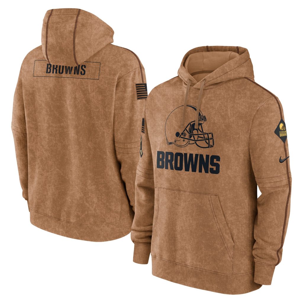 Cleveland Browns Nike 2023 Salute To Service Club Pullover Hoodie - Brown