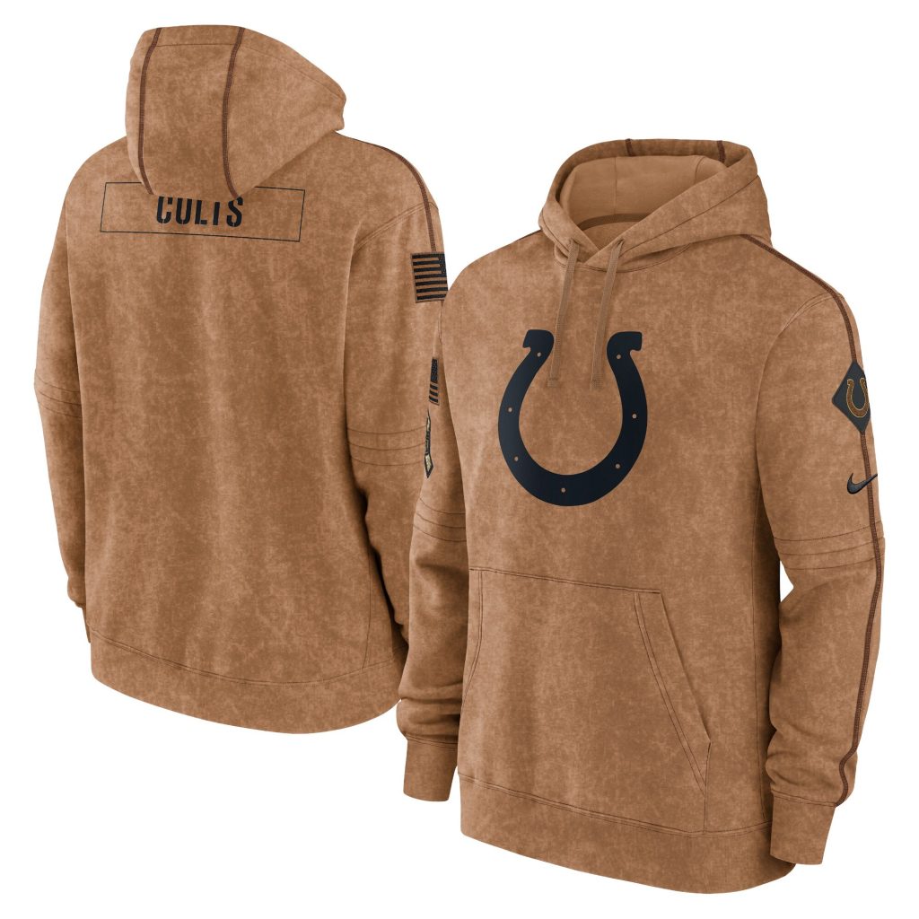 Indianapolis Colts Nike 2023 Salute To Service Club Pullover Hoodie - Brown