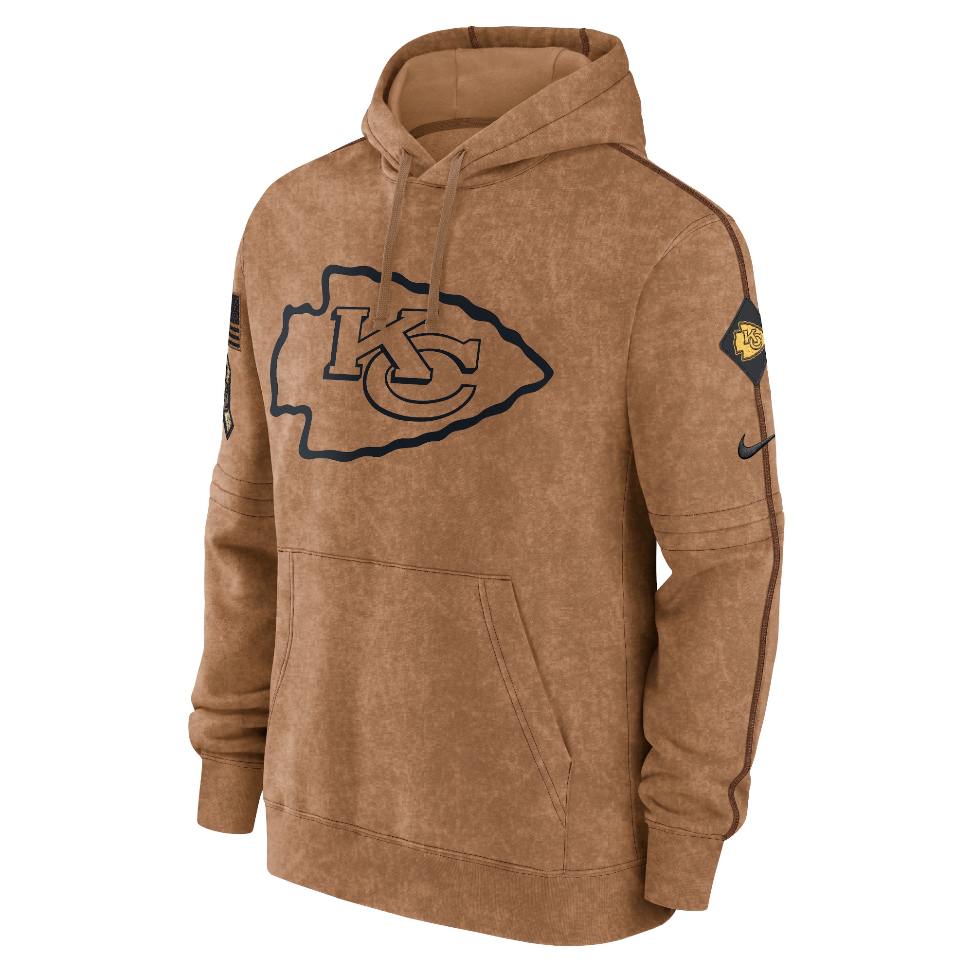 Kansas City Chiefs Nike 2023 Salute To Service Club Pullover Hoodie - Brown