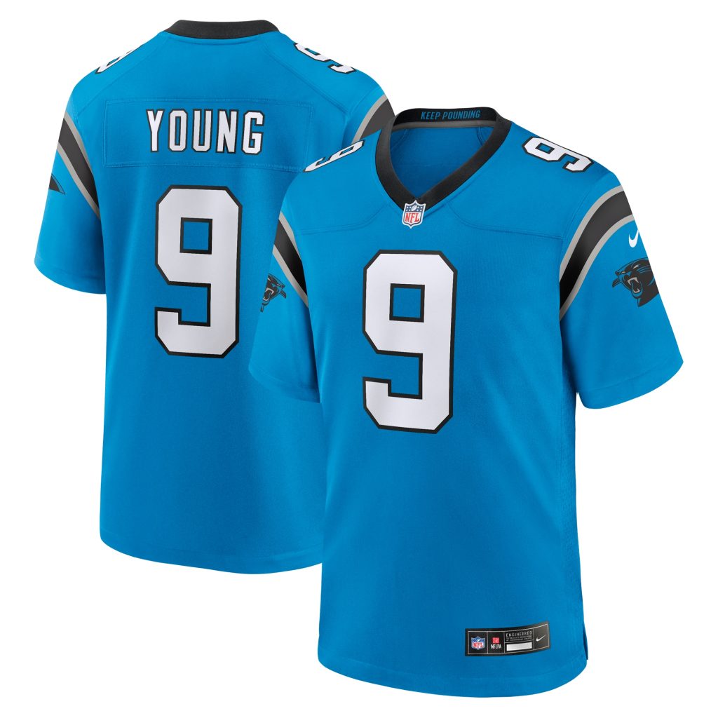Men's Carolina Panthers Bryce Young Nike Blue 2023 NFL Draft First Round Pick Alternate Game Jersey