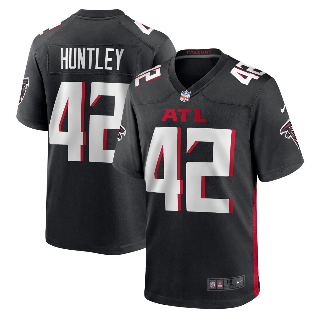 Men's Atlanta Falcons Caleb Huntley Nike Black Game Jersey