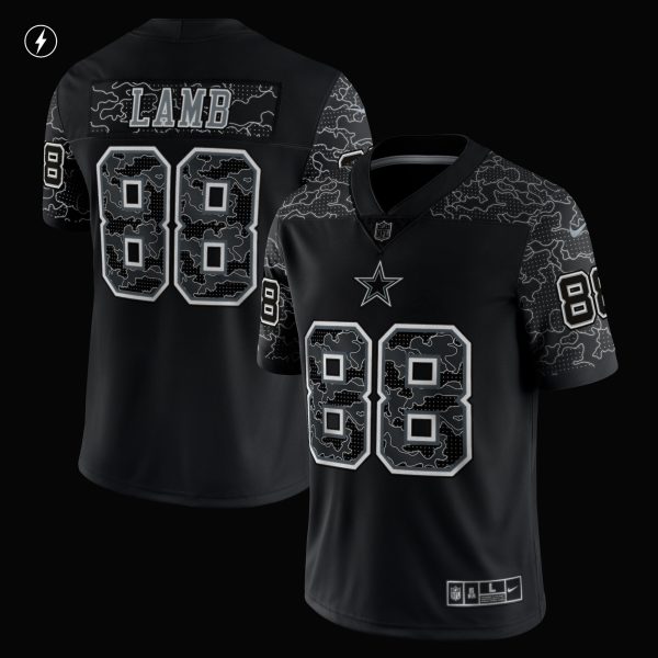 Men's Dallas Cowboys CeeDee Lamb Nike Black RFLCTV Limited Jersey
