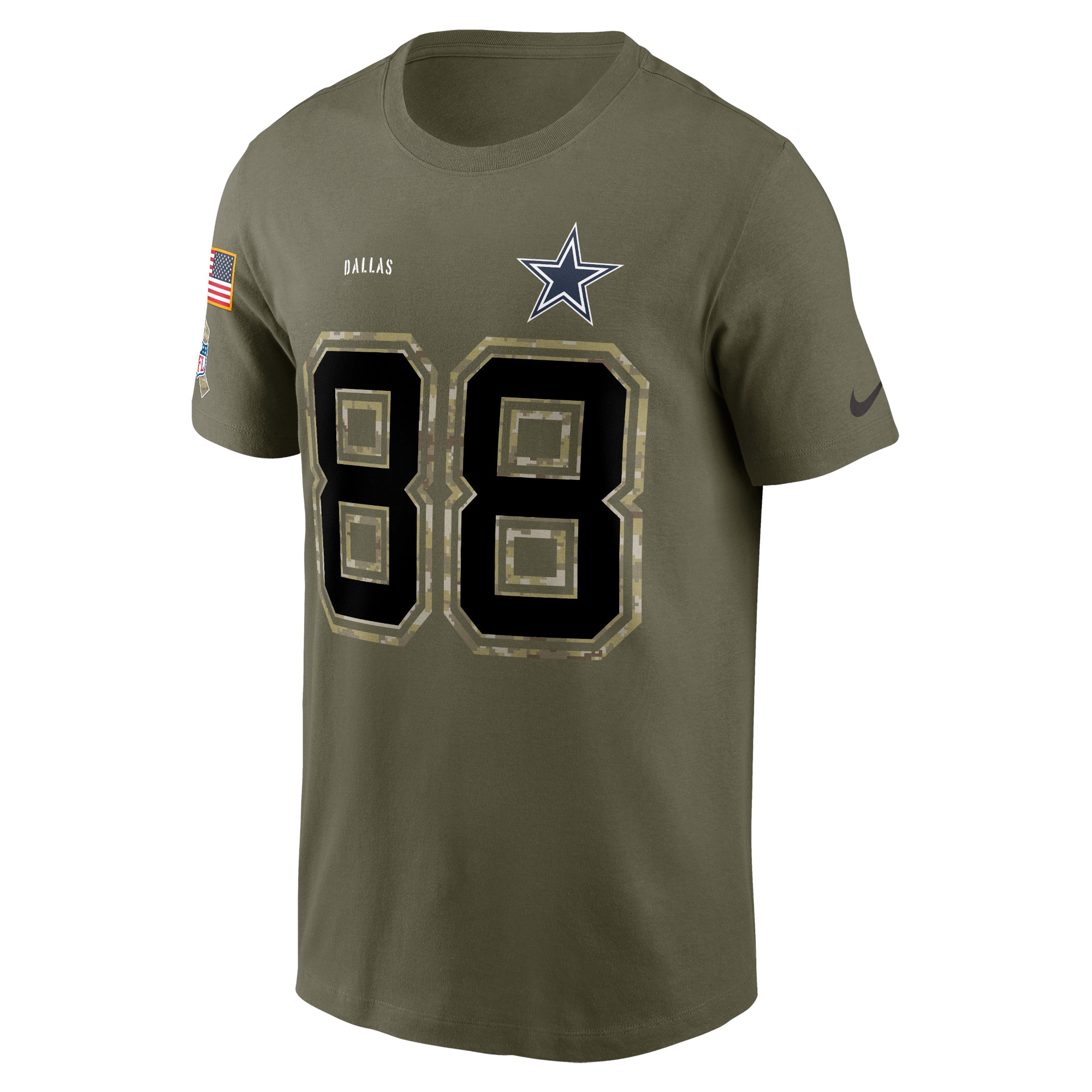 Men's Dallas Cowboys CeeDee Lamb Nike Olive 2022 Salute To Service Name & Number T-Shirt