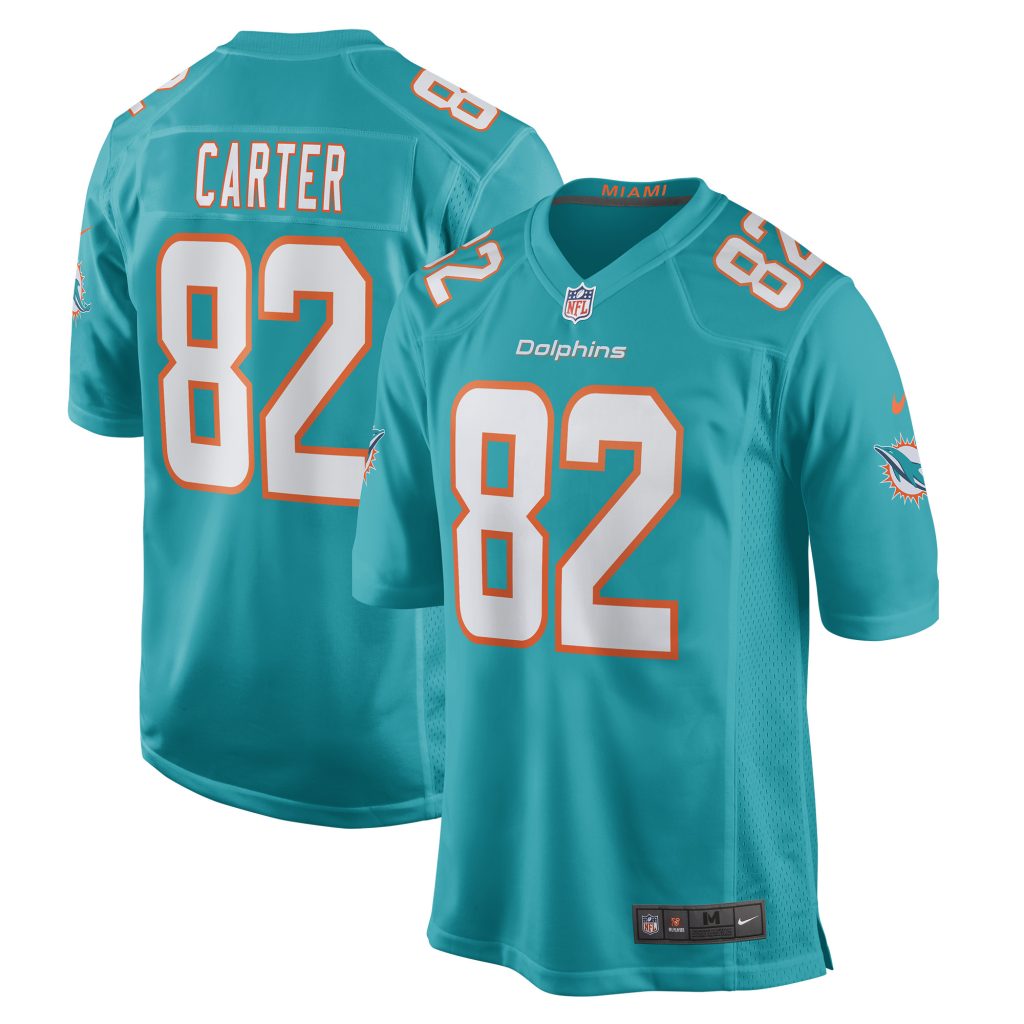 Men's Miami Dolphins Cethan Carter Nike Aqua Game Jersey