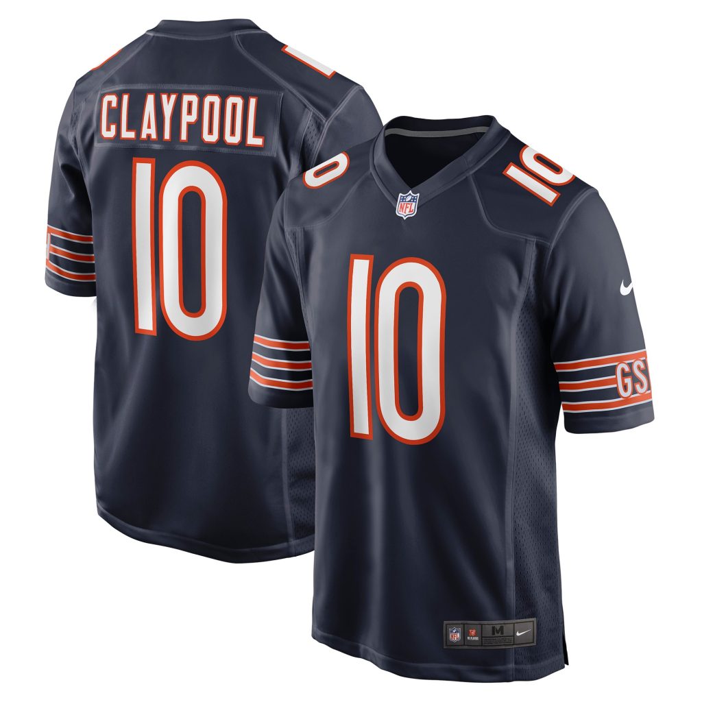 Men's Chicago Bears Chase Claypool Nike Navy Game Player Jersey