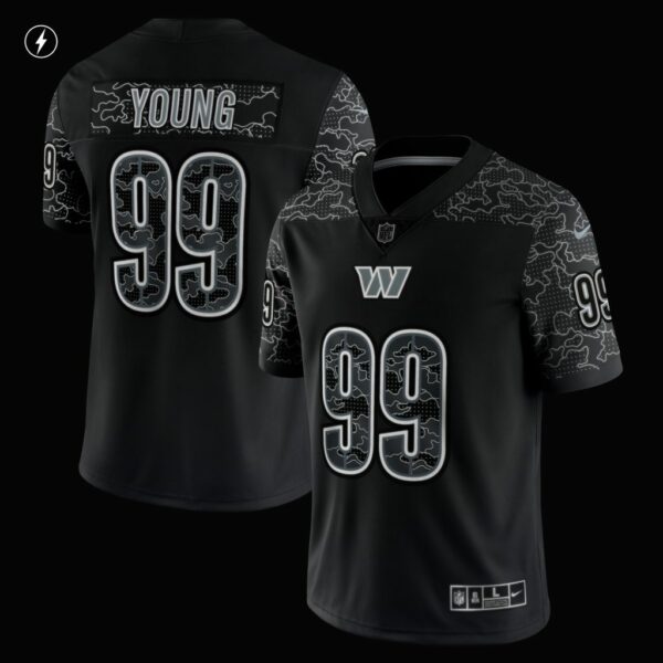 Men's Washington Commanders Chase Young Nike Black RFLCTV Limited Jersey