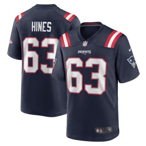 Men's New England Patriots Chasen Hines Nike Navy Game Player Jersey
