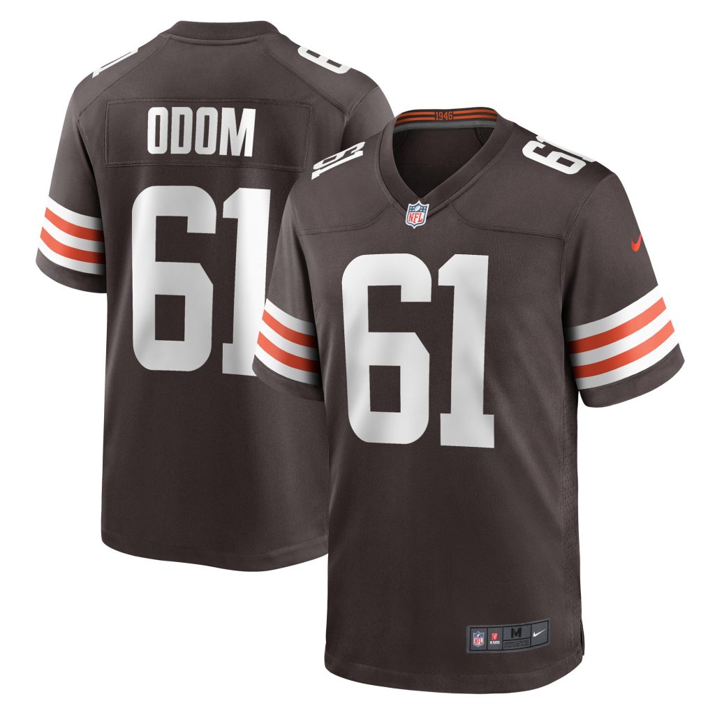 Men's Cleveland Browns Chris Odom Nike Brown Game Player Jersey
