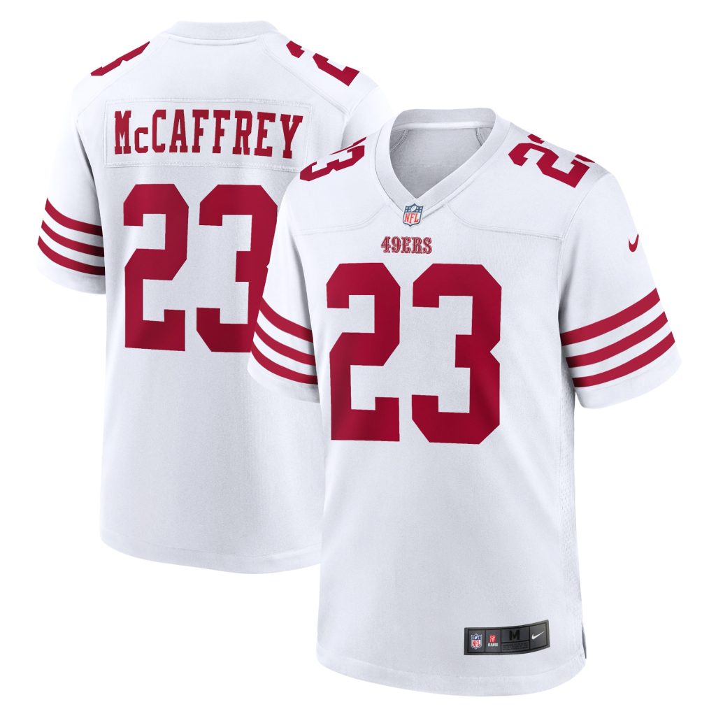 Men's San Francisco 49ers Christian McCaffrey Nike White Game Player Jersey