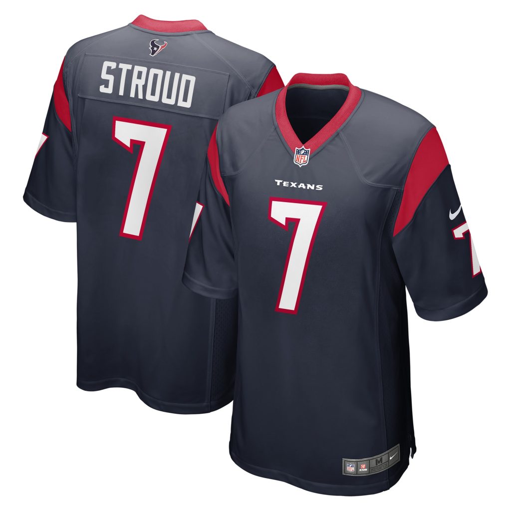 Men's Houston Texans C.J. Stroud Nike Navy 2023 NFL Draft First Round Pick Game Jersey