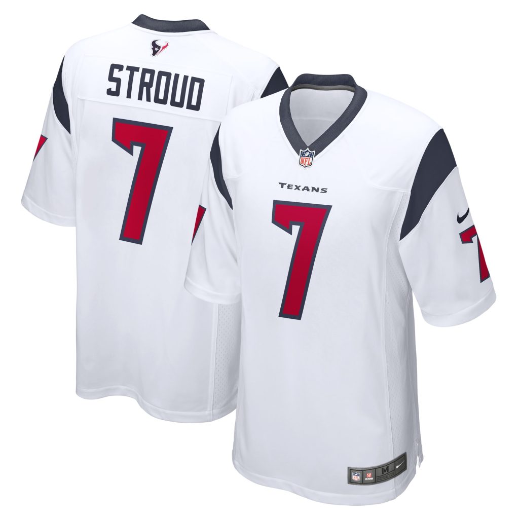 Men's Houston Texans CJ Stroud Nike White 2023 NFL Draft First Round Pick Game Jersey