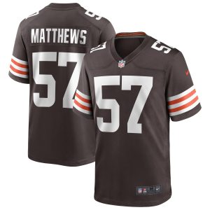 Men's Cleveland Browns Clay Matthews Nike Brown Game Retired Player Jersey