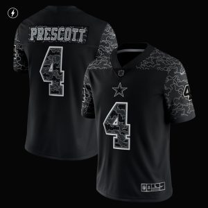 Men's Dallas Cowboys Dak Prescott Nike Black RFLCTV Limited Jersey