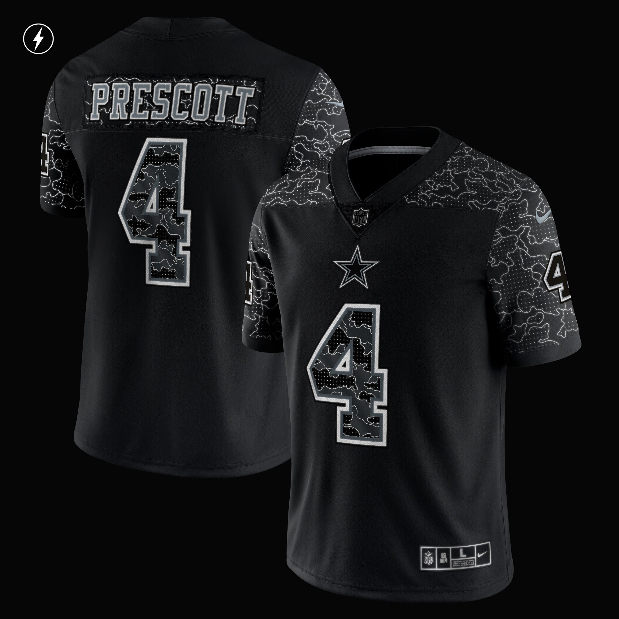 Schaduw Aanpassingsvermogen Garantie Men's Dallas Cowboys Dak Prescott Nike Black RFLCTV Limited Jersey