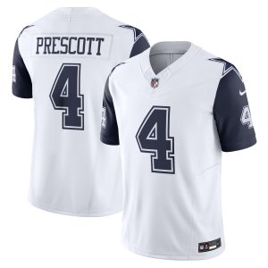 Men's Dallas Cowboys Dak Prescott Nike White Vapor F.U.S.E. Limited Jersey