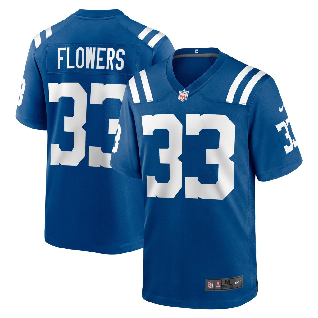 Men's Indianapolis Colts Dallis Flowers Nike Royal Game Player Jersey