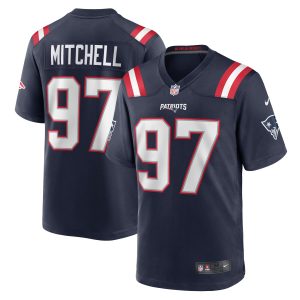 Men's New England Patriots DaMarcus Mitchell Nike Navy Game Player Jersey