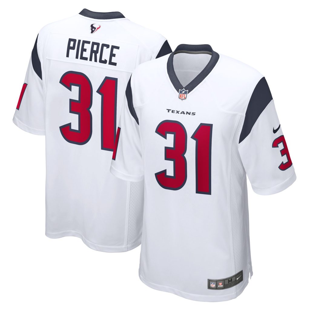 Men's Houston Texans Dameon Pierce Nike White Game Player Jersey