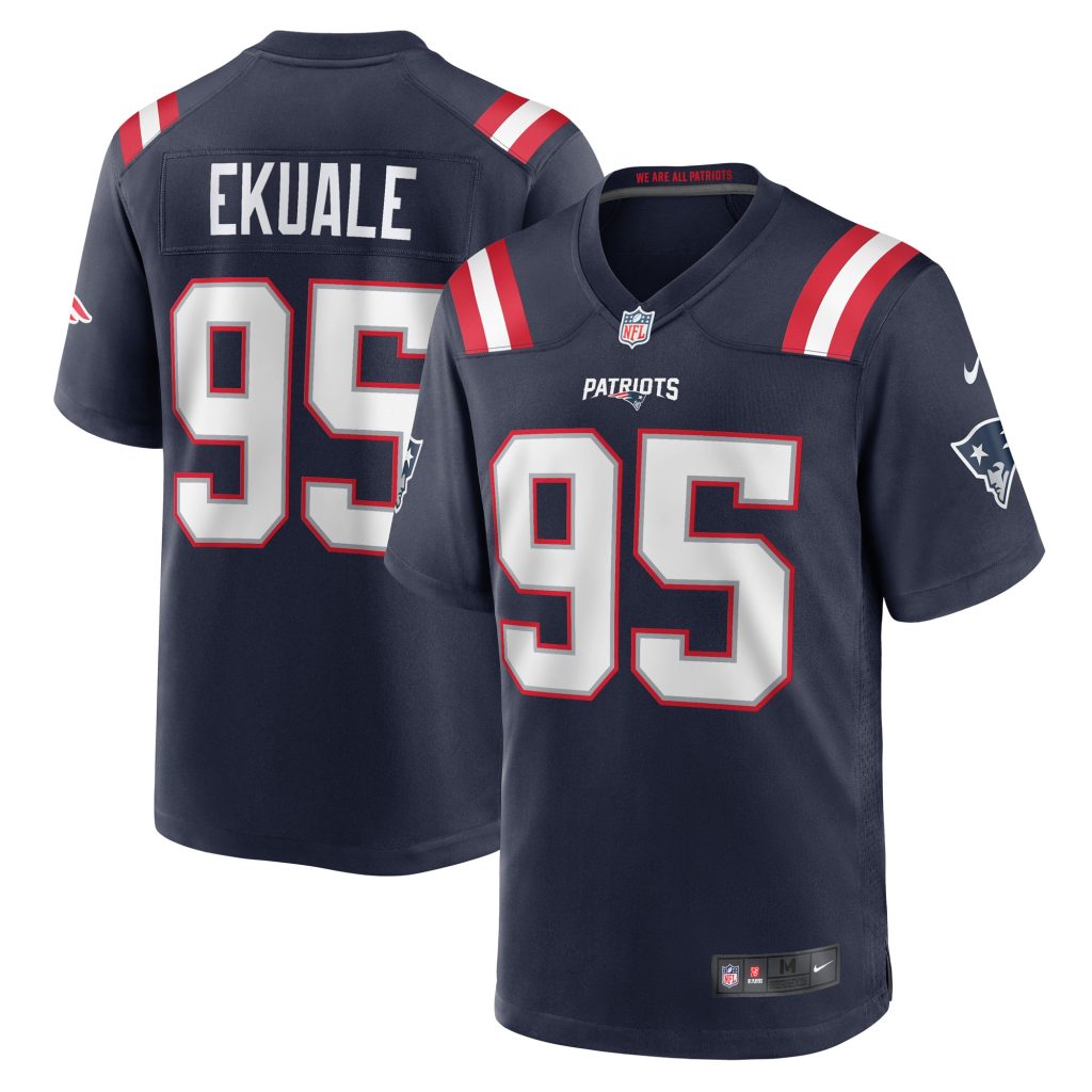 Men's New England Patriots Daniel Ekuale Nike Navy Game Player Jersey