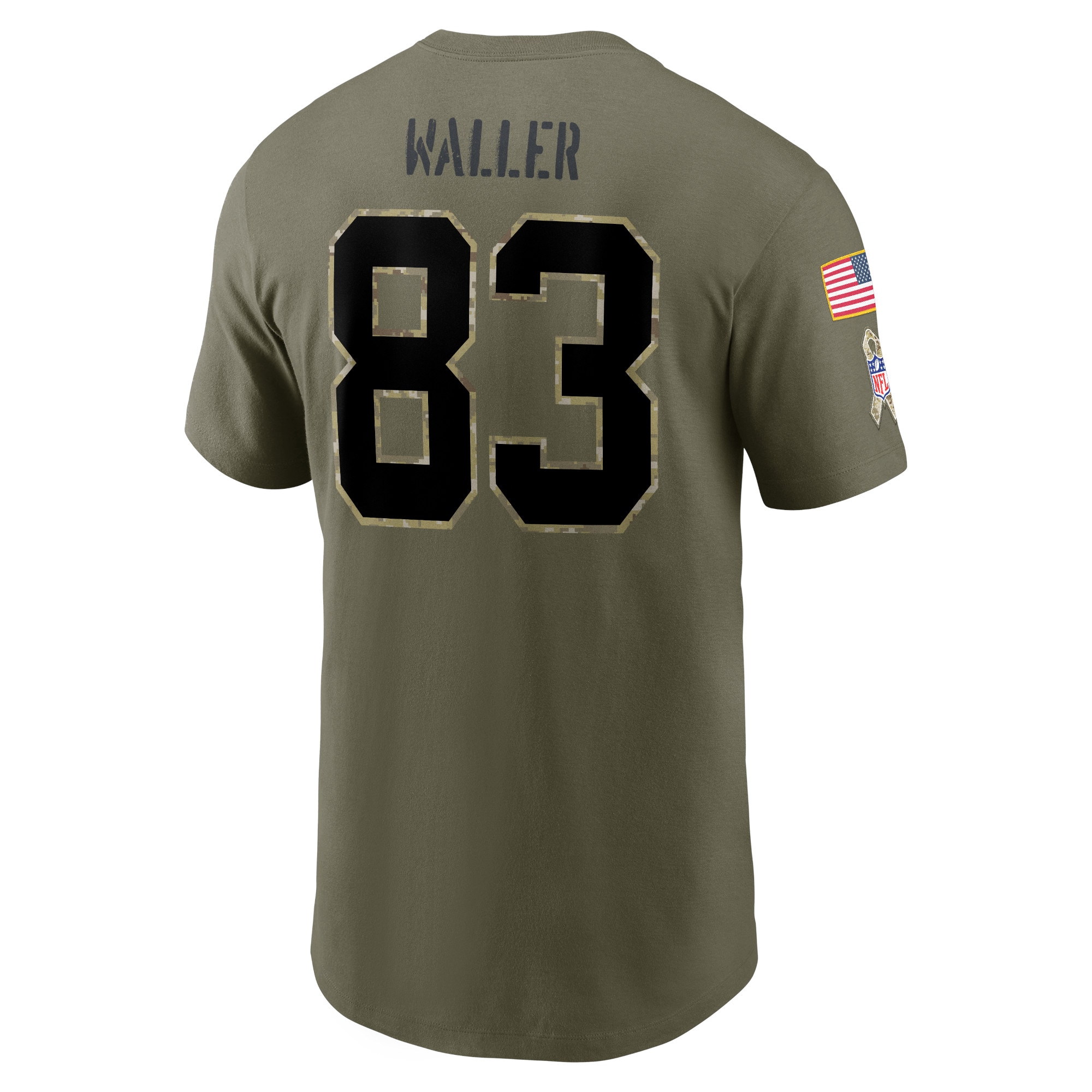Men's Las Vegas Raiders Darren Waller Nike Olive 2022 Salute To Service Name & Number T-Shirt