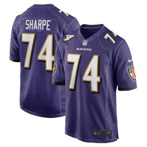 Men's Baltimore Ravens David Sharpe Nike Purple Game Player Jersey