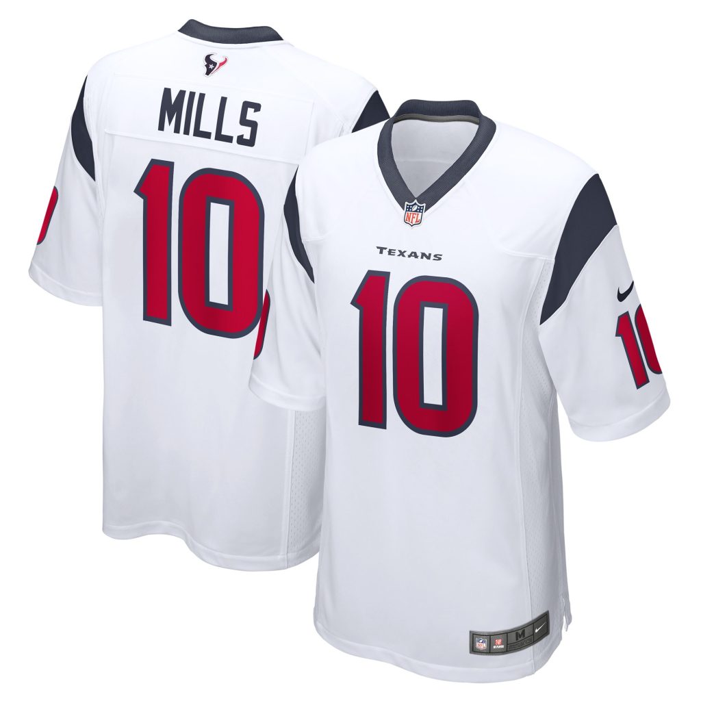 Men's Houston Texans Davis Mills Nike White Game Player Jersey