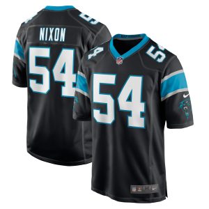 Men's Carolina Panthers Daviyon Nixon Nike Black Game Player Jersey