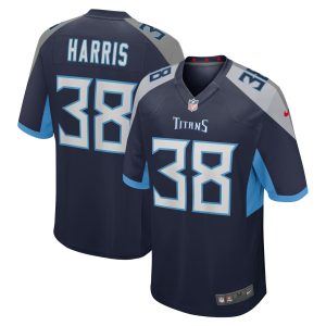 Men's Tennessee Titans Davontae Harris Nike Navy Home Game Player Jersey