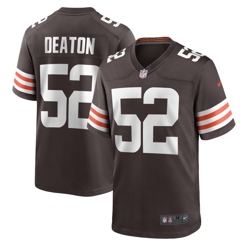 Men's Cleveland Browns Dawson Deaton Nike Brown Game Player Jersey