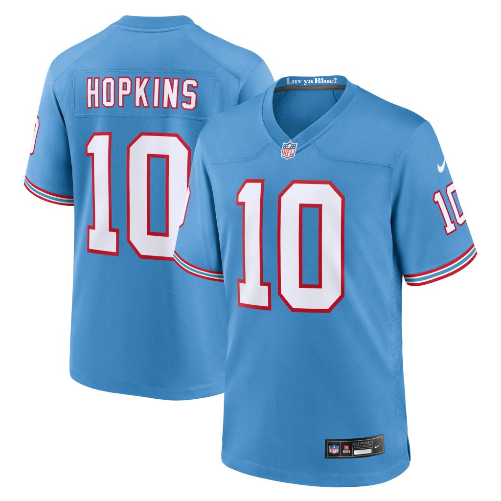 DeAndre Hopkins Tennessee Titans Nike Oilers Throwback Player Game Jersey - Light Blue