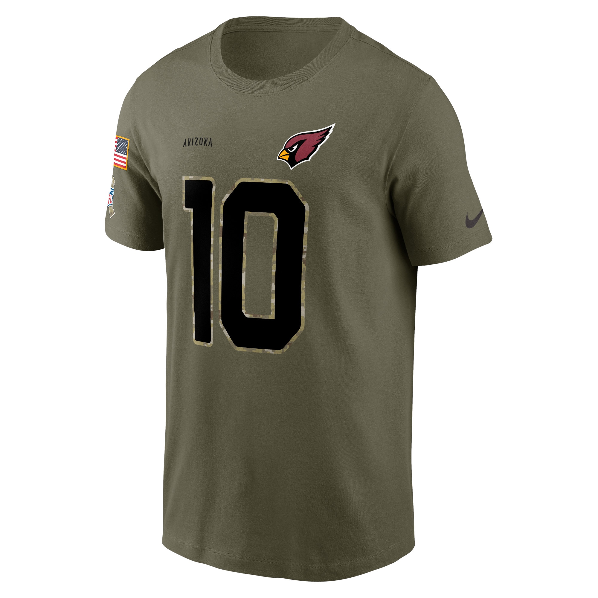 Men's Arizona Cardinals DeAndre Hopkins Nike Olive 2022 Salute To Service Name & Number T-Shirt