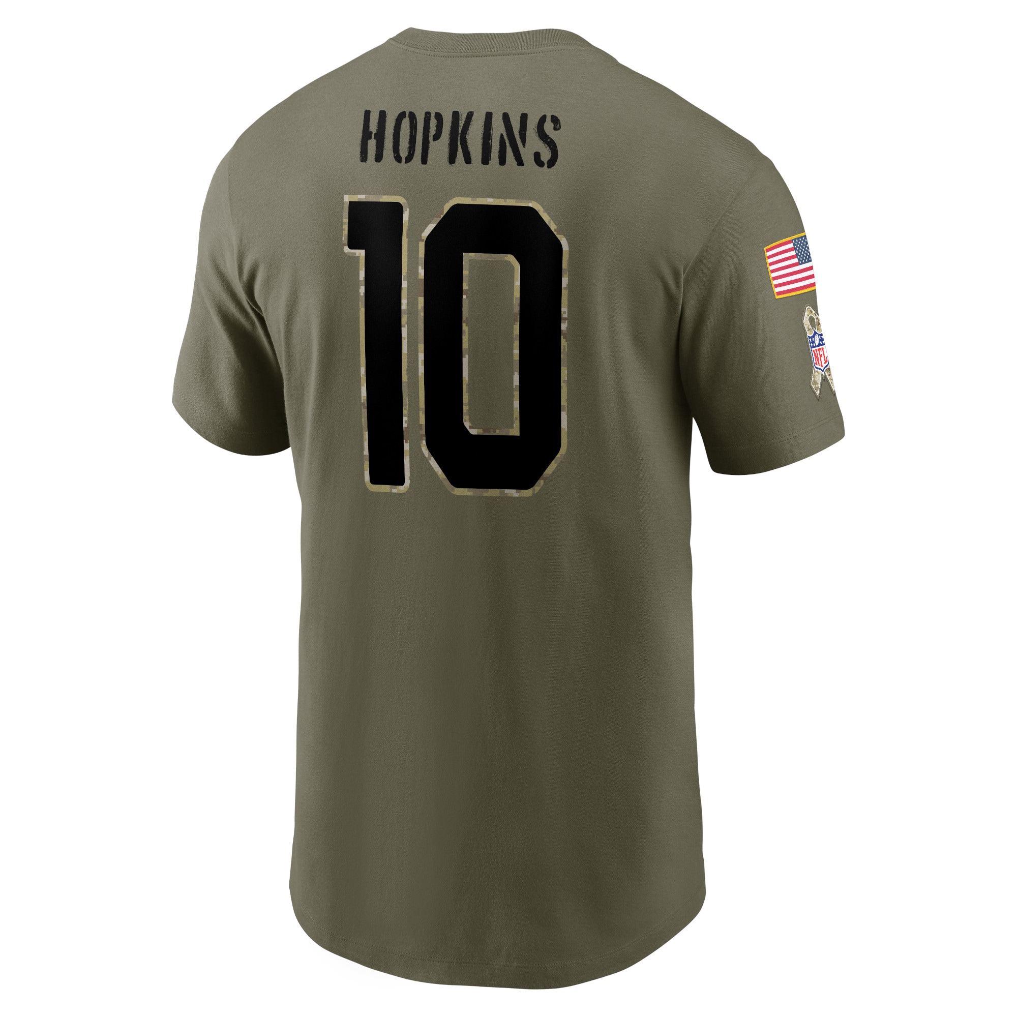 Men's Arizona Cardinals DeAndre Hopkins Nike Olive 2022 Salute To Service Name & Number T-Shirt