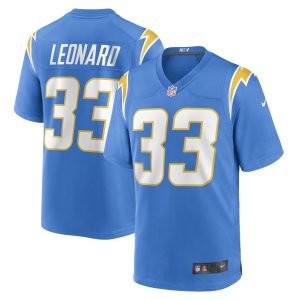 Men's Los Angeles Chargers Deane Leonard Nike Powder Blue Game Player Jersey