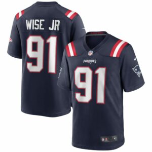 Men's New England Patriots Deatrich Wise Jr. Nike Navy Game Jersey