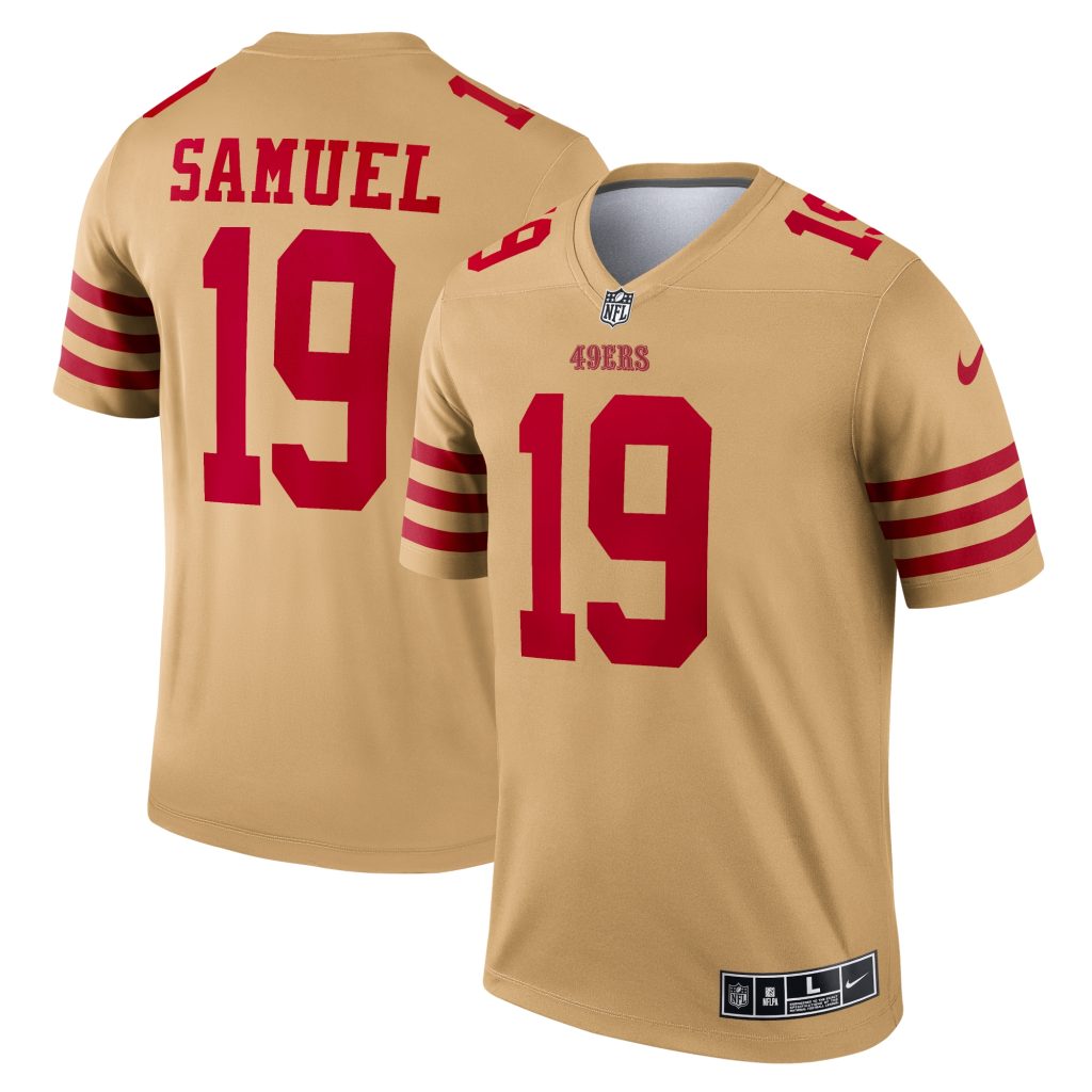 Men's San Francisco 49ers Deebo Samuel Nike Gold Inverted Legend Jersey